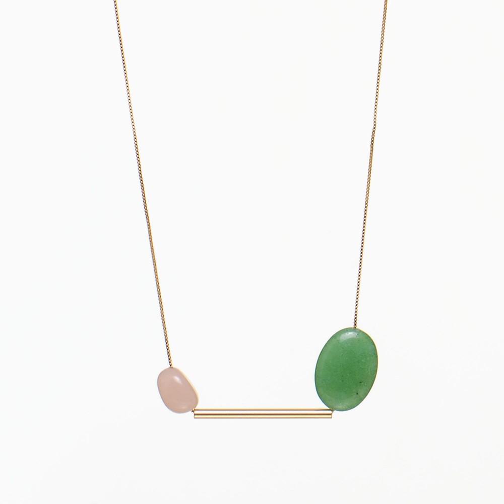 Green Delancey Long Necklace - Titlee Paris