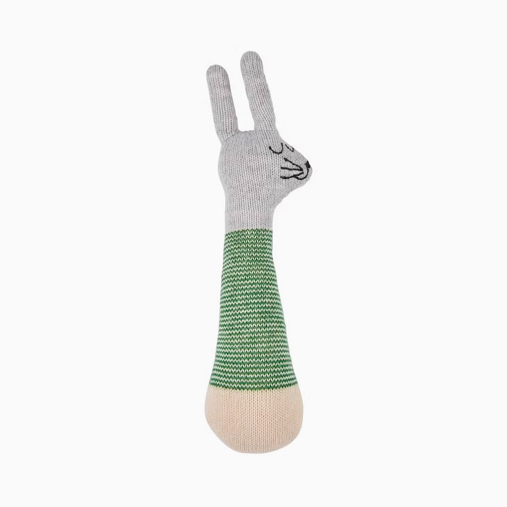 Cotton knit rattle toy rabbit - Sophie Home