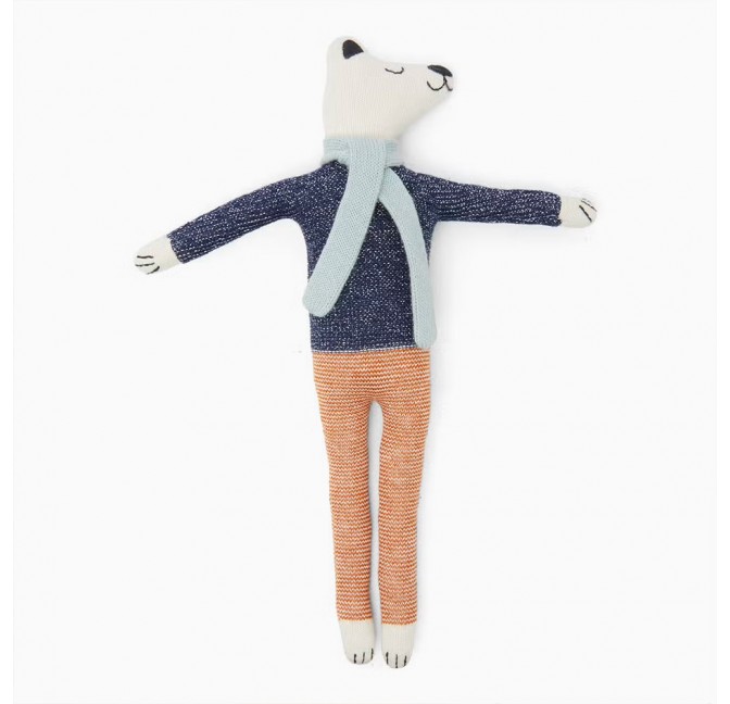 Cotton knit toy polar bear - Sophie Home