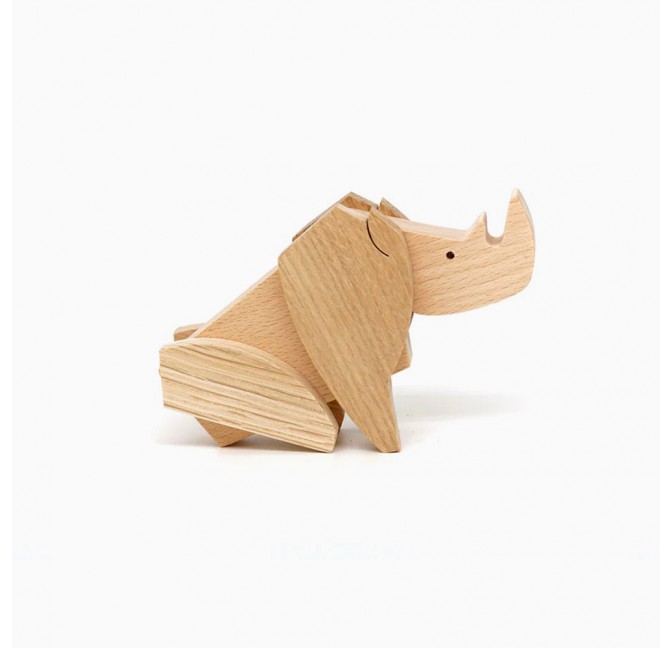 Rhinocéros aimanté en bois - Esnaf Toys