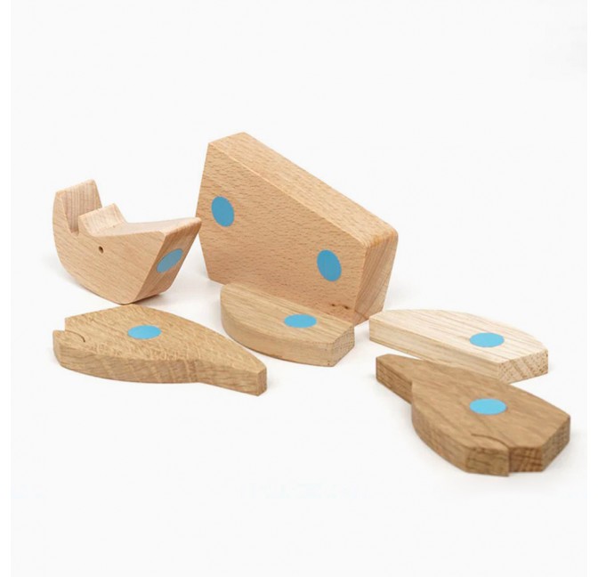 Wooden magnetic rhino toy - Esnaf toys