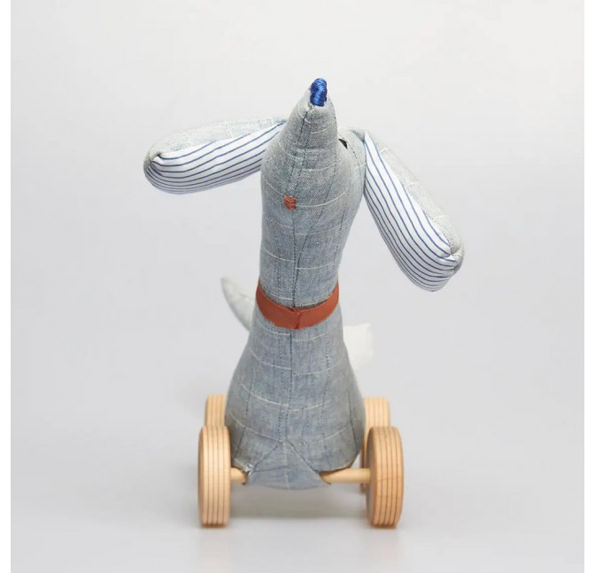 Blue dog pull toy - Brownstone Playhouse