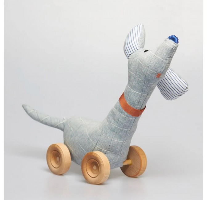 Blue dog pull toy - Brownstone Playhouse