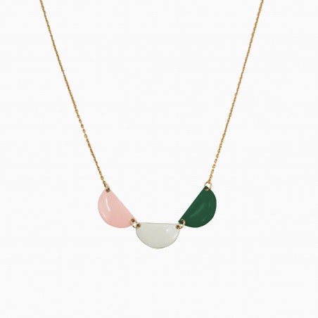 Gowanus necklace powder pink-larch green - Titlee Paris