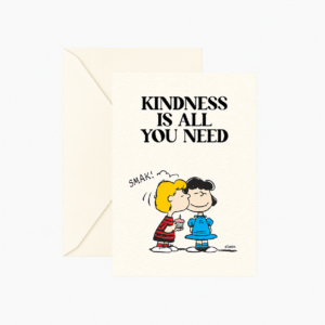Carte double Snoopy "Kindness is all you need" avec enveloppe Titlee x Peanuts