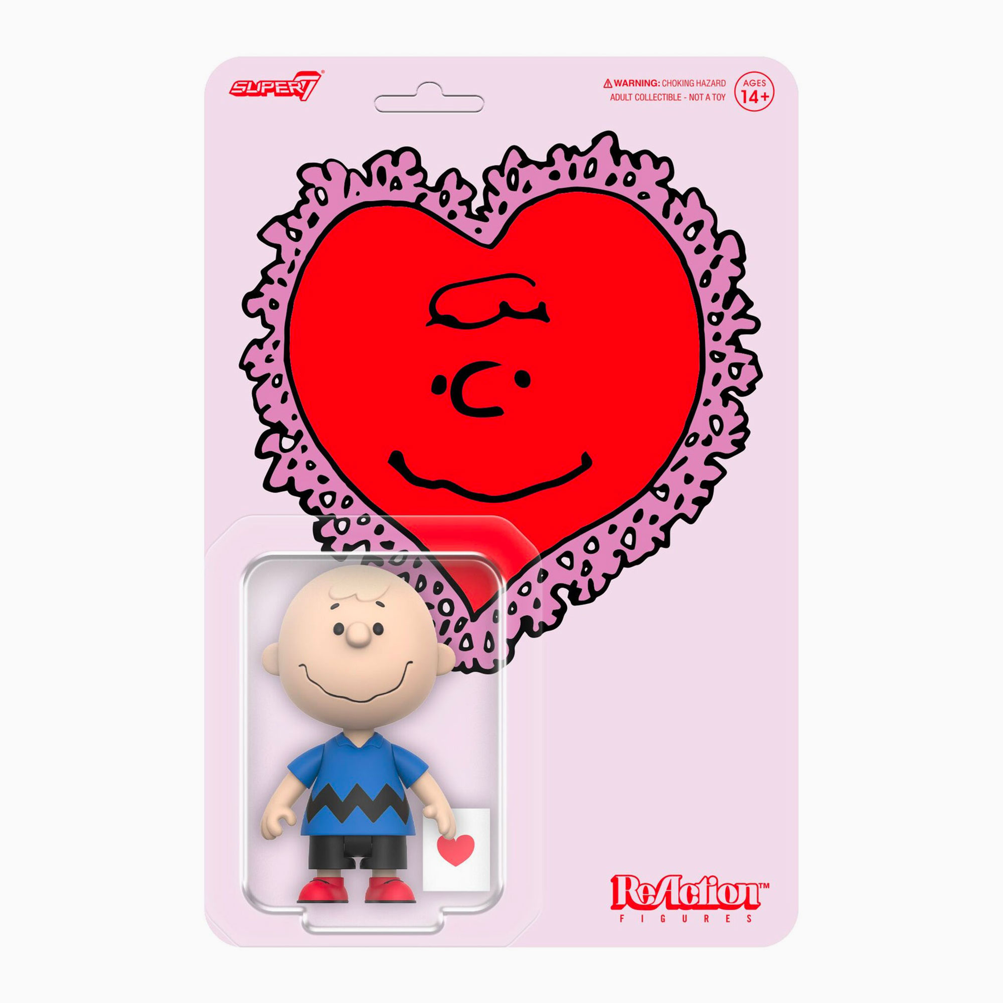 Figurine ReAction Charlie Brown Saint-Valentin – Édition Limitée Super7 x Peanuts