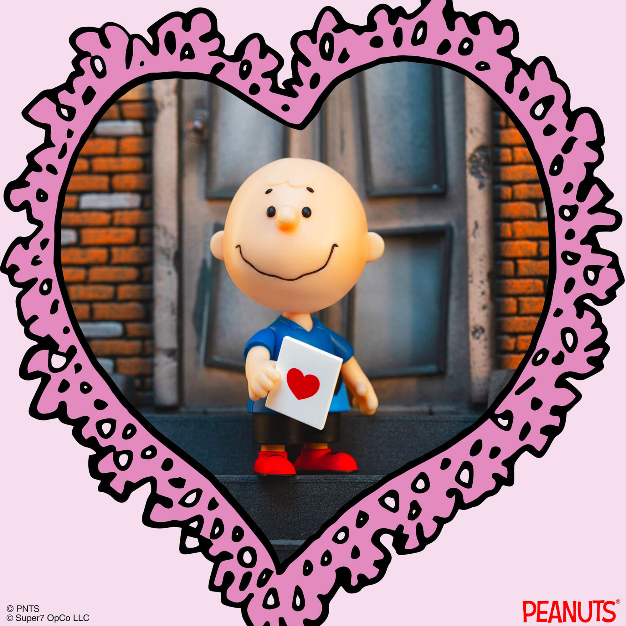 Figurine ReAction Charlie Brown Saint-Valentin – Édition Limitée Super7 x Peanuts