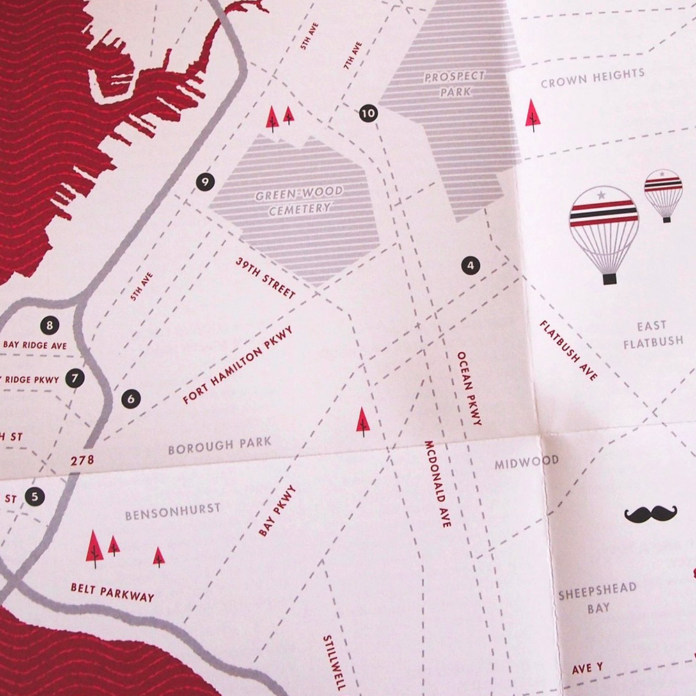 Guide touristique/plan Brooklyn Bar par Herb Lester Associates