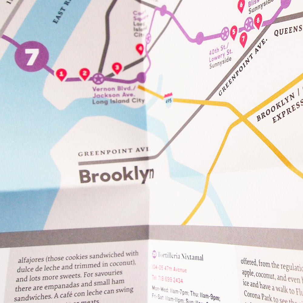 Guide touristique/plan Eating Queens par Herb Lester Associates