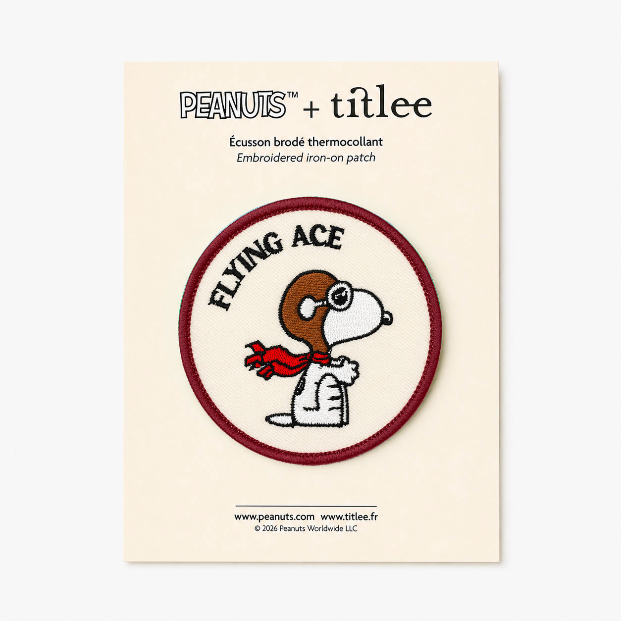 Écusson brodé Snoopy Flying Ace – 7,5 cm