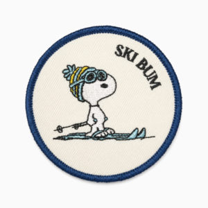 Écusson brodé Snoopy Ski Bum – 7,5 cm