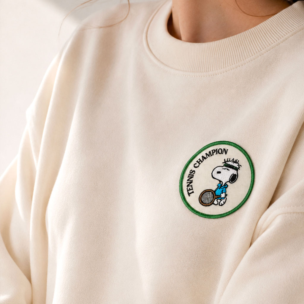 Écusson brodé Snoopy Tennis Champion – 7,5 cm