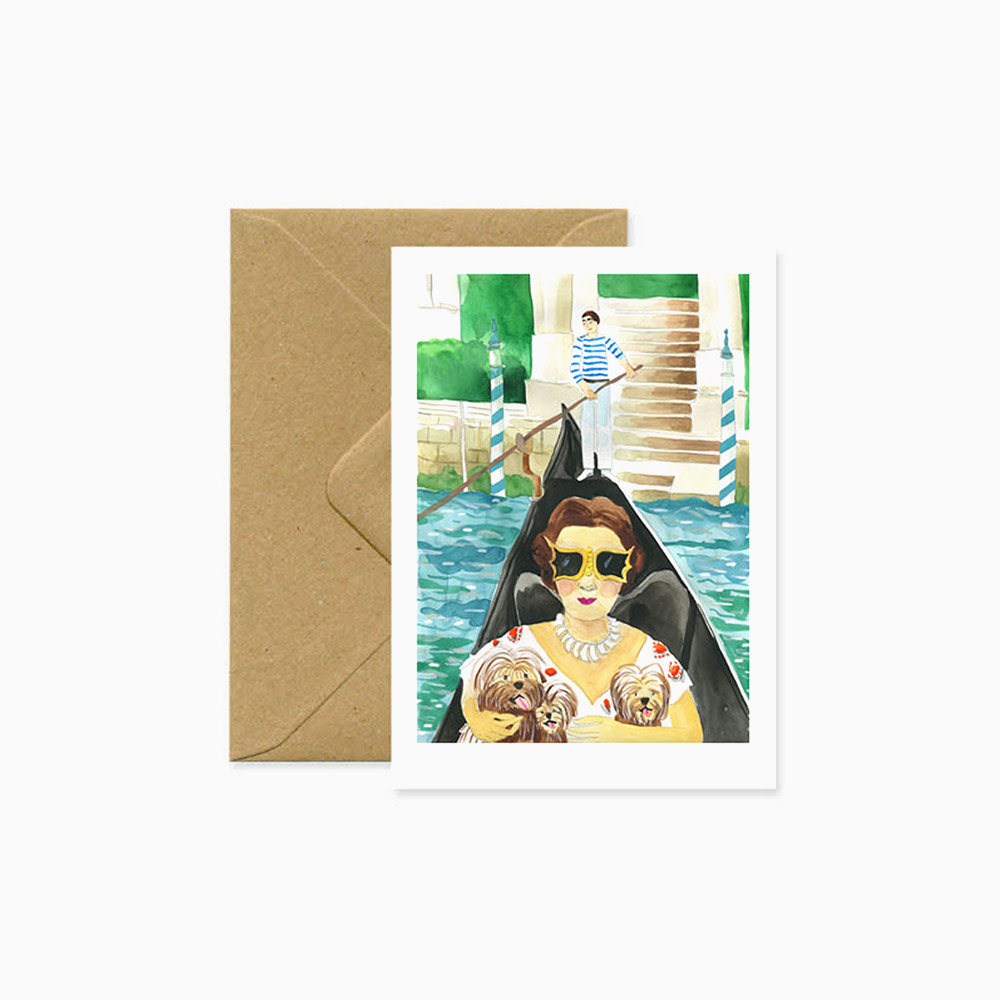 Peggy Guggenheim double A6 card – Marina Vandel
