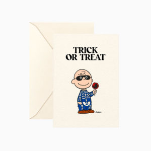 Carte double Snoopy « Trick or Treat Charlie » avec enveloppe