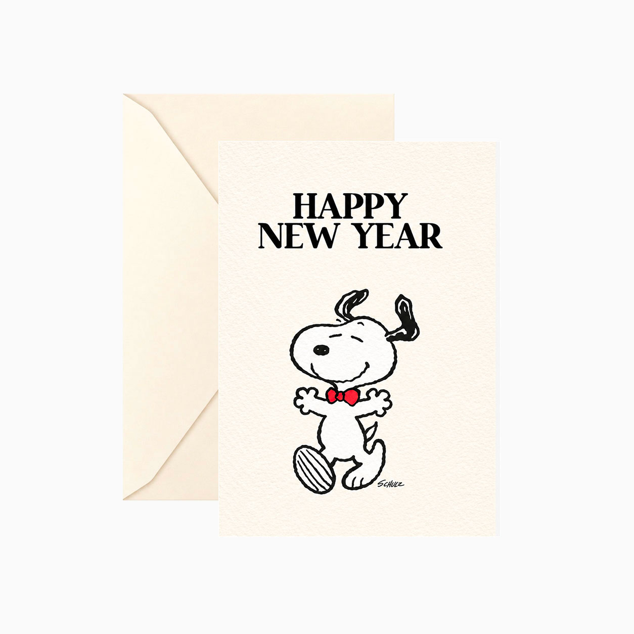 Snoopy double New Year card with envelope