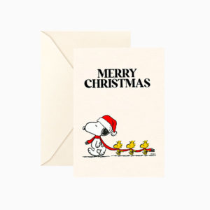 Carte double Snoopy et Woodstock "Merry Christmas"