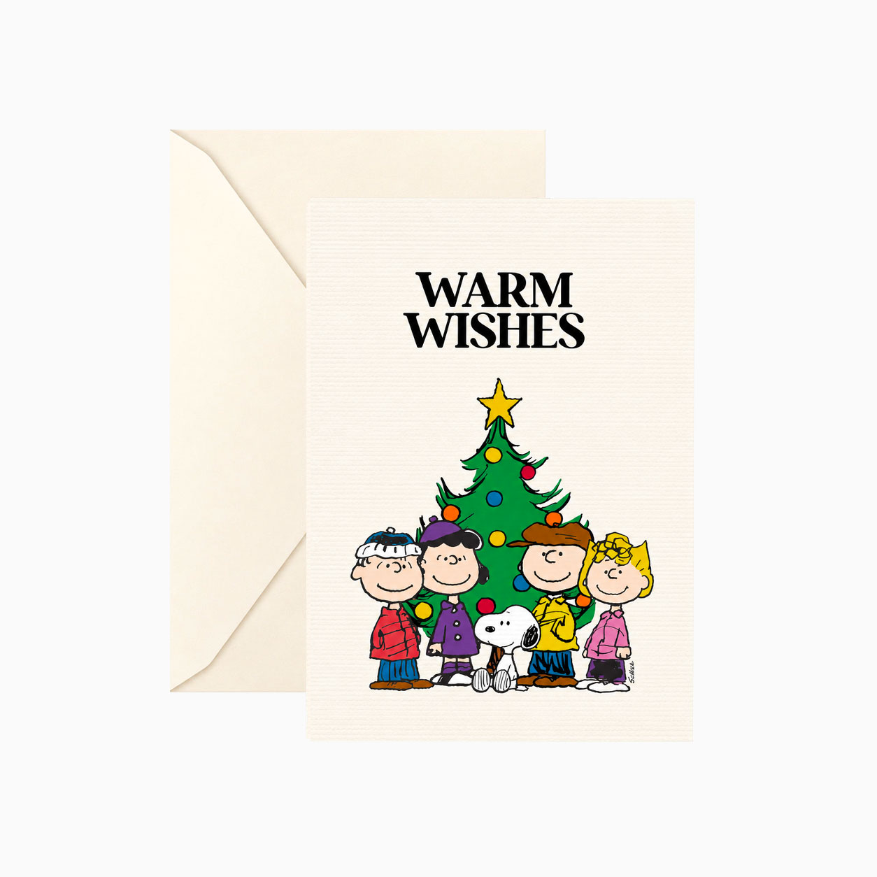 Carte double Snoopy "Warm Wishes" avec enveloppe Titlee x Peanuts