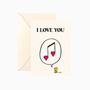 Carte double Snoopy "I love you" avec enveloppe