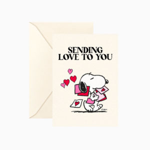 Carte double Snoopy "Sending Love" avec enveloppe Titlee x Peanuts