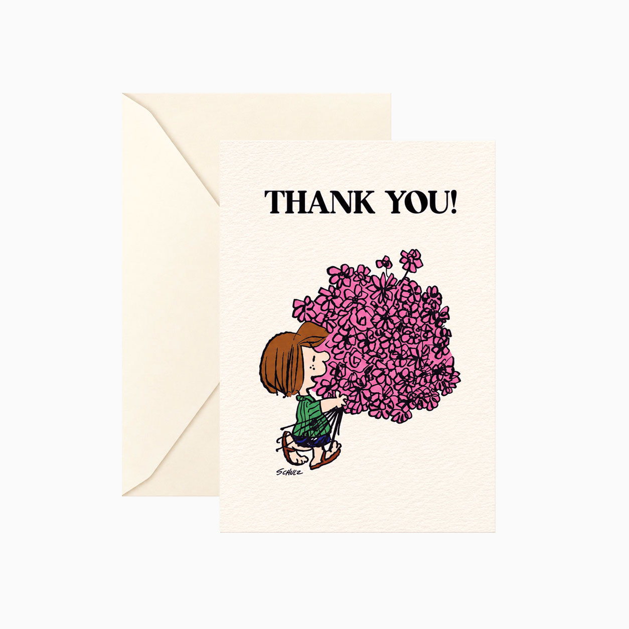 Carte double Snoopy « Thank you » avec enveloppe Titlee x Peanuts