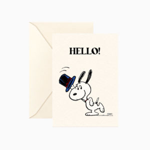 Carte double Snoopy "Hello" avec enveloppe Titlee x Peanuts