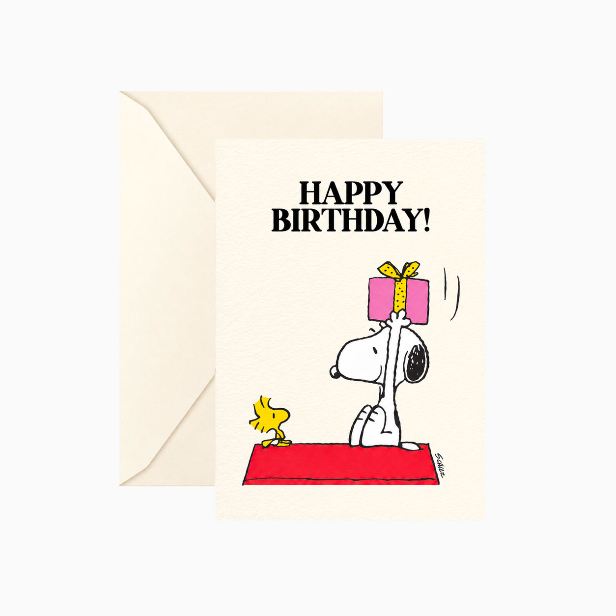 Carte double Snoopy « Happy Birthday » avec enveloppe Titlee x Peanuts
