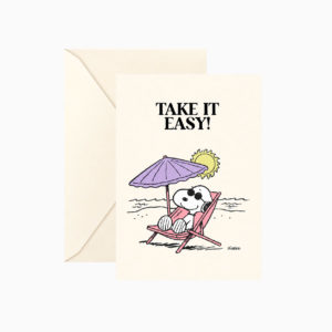 Carte double Snoopy "Take it easy!" avec enveloppe Titlee x Peanuts