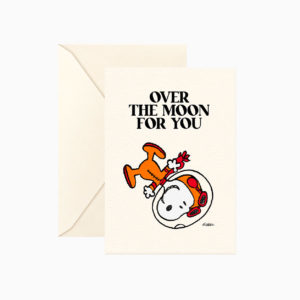 Carte double Snoopy "Over the moon" avec enveloppe Titlee x Peanuts