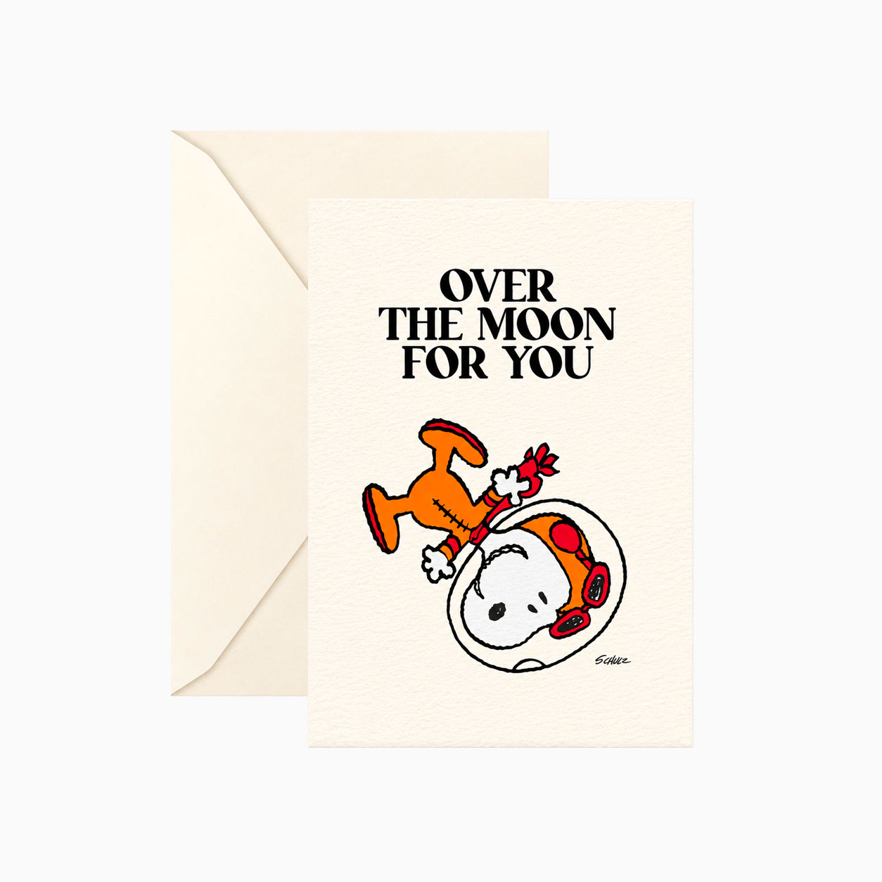 Carte double Snoopy "Over the moon" avec enveloppe Titlee x Peanuts