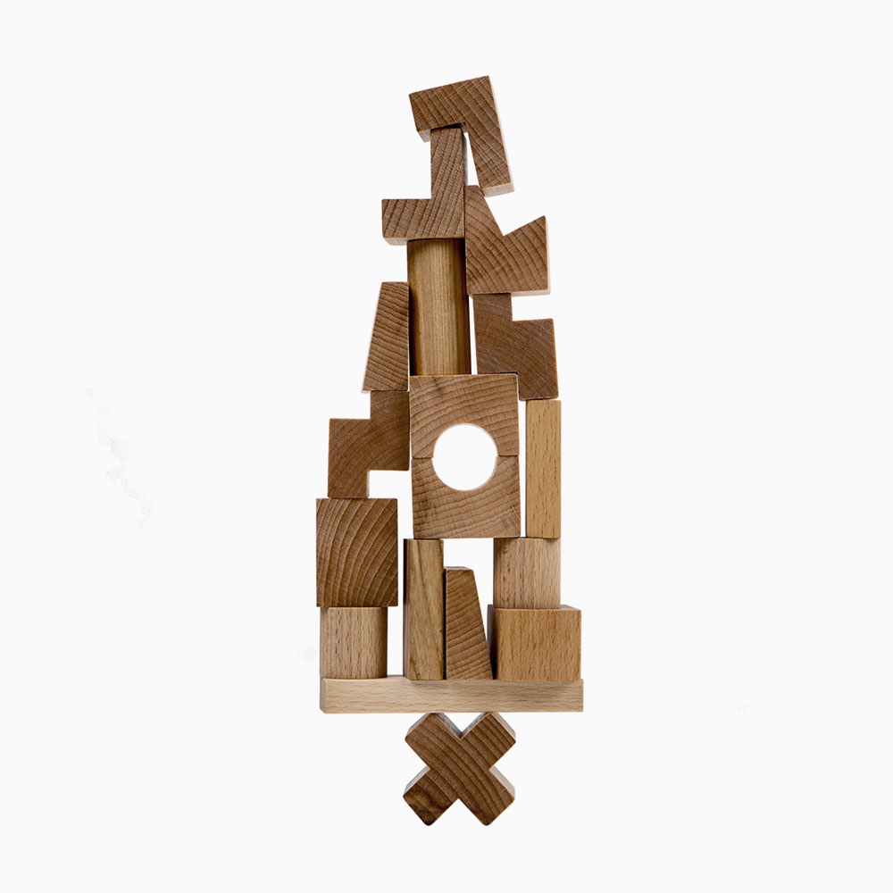 Tour à empiler Montessori en bois – Image 2