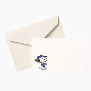 Mini carte Snoopy Baseball avec mini-enveloppe