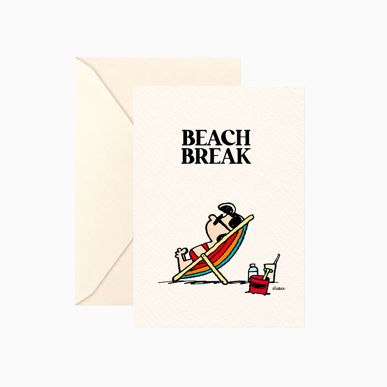Carte double Snoopy « Beach Break » avec enveloppe