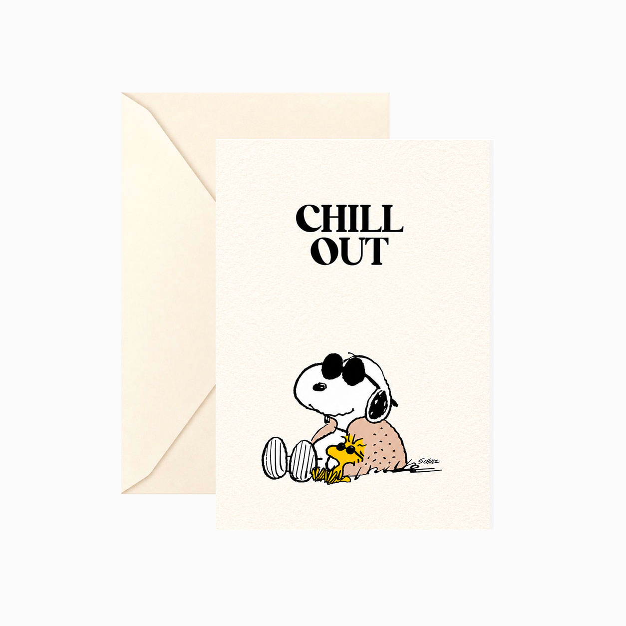 Carte double Snoopy « Chill out» avec enveloppe