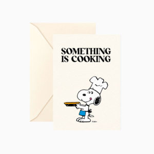 Carte double Snoopy « Something is cooking » avec enveloppe