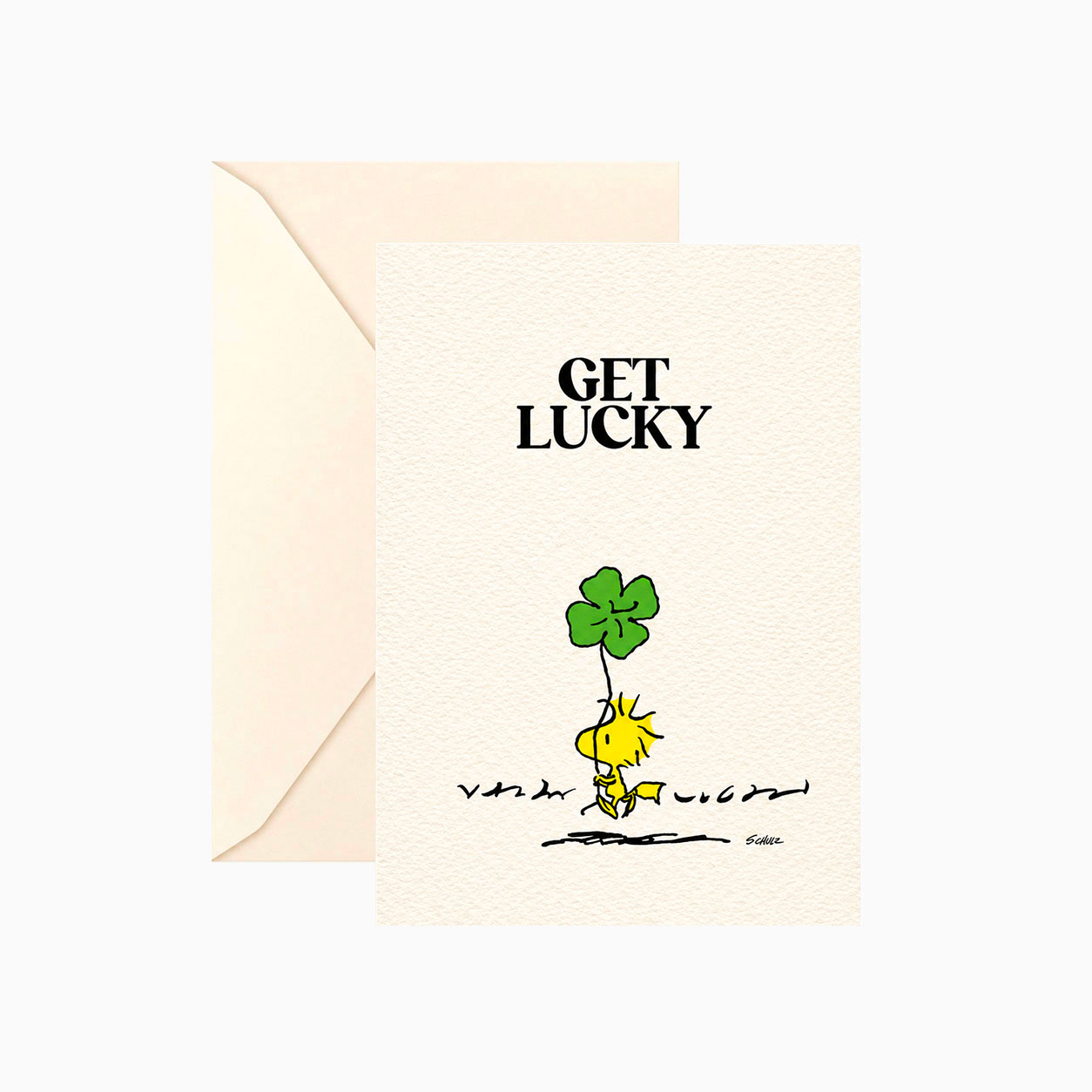 Carte double Snoopy « Get lucky » avec enveloppe