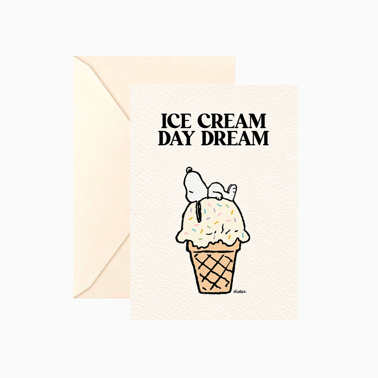 Carte double Snoopy "Ice Cream Day Dream" avec enveloppe