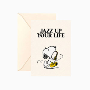 Carte double Snoopy « Jazz up your life » avec enveloppe