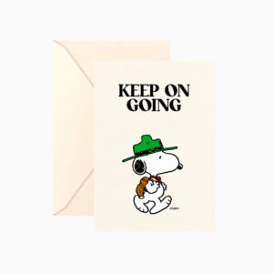 Carte double Snoopy « Keep on going » avec enveloppe