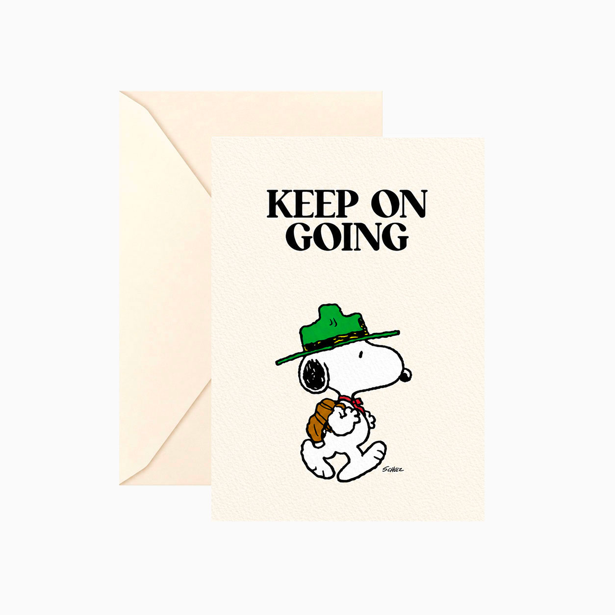Carte double Snoopy « Keep on going » avec enveloppe