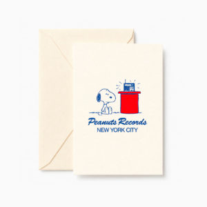 Carte double Snoopy « Peanuts Record 2 » avec enveloppe
