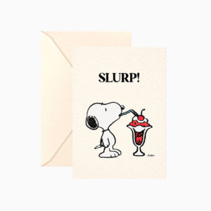 Carte double Snoopy "Slurp!" avec enveloppe