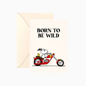 Carte double Snoopy « Born to be wild » avec enveloppe