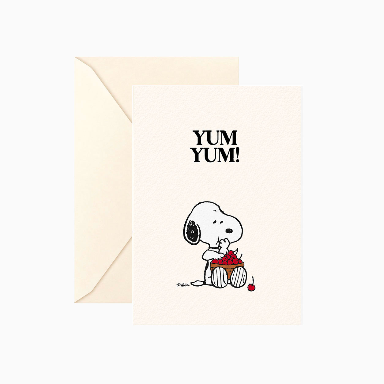 Snoopy double greeting card «Yum Yum!» with envelope